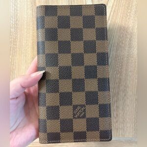 Auth Damier ebene long bifold credit wallet Excellent